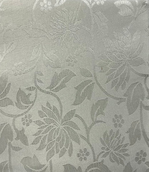 Table Cloth- Floral Damask- Off White - Scalloped Edge