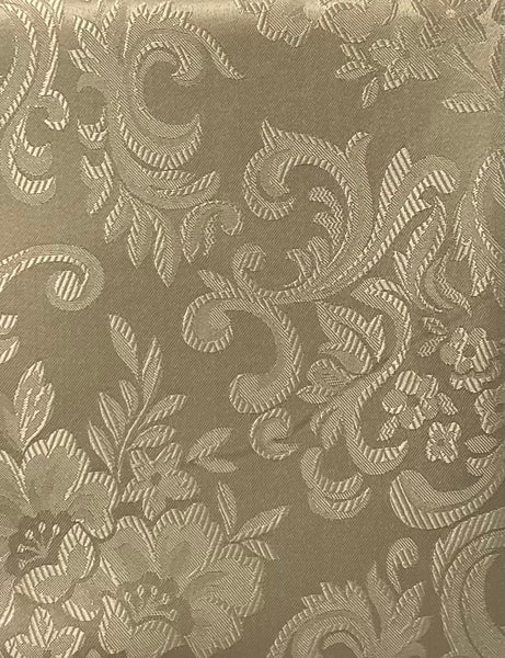 Table Cloth- Jacquard - Taupe - Scalloped Edge