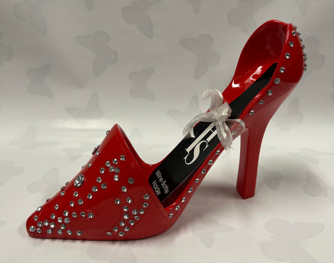 Red High Heel Shoe Wine Holder