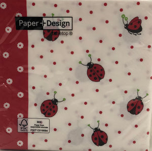 Luncheon Napkin- Ladybirds and dots