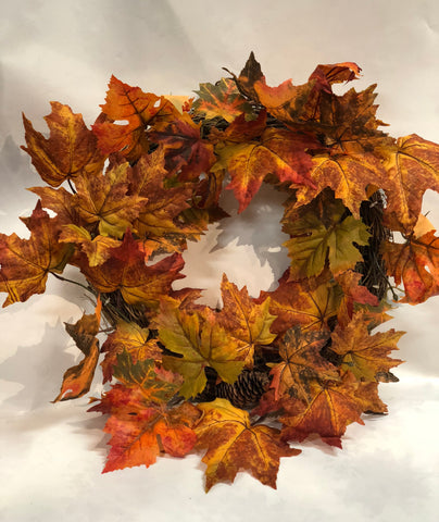 Maple Leaf and Pinecone Wreath