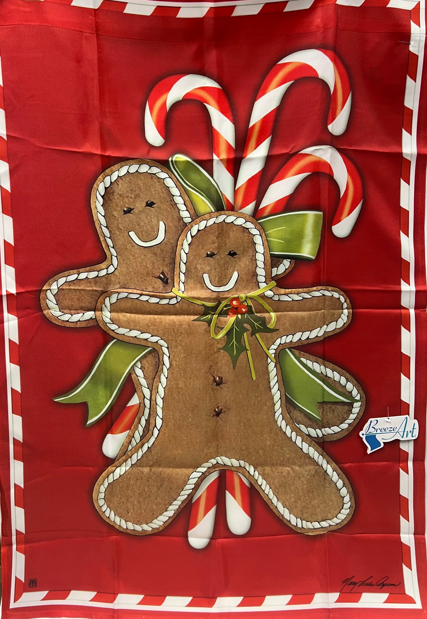 Gingerbread Men -Large Flag
