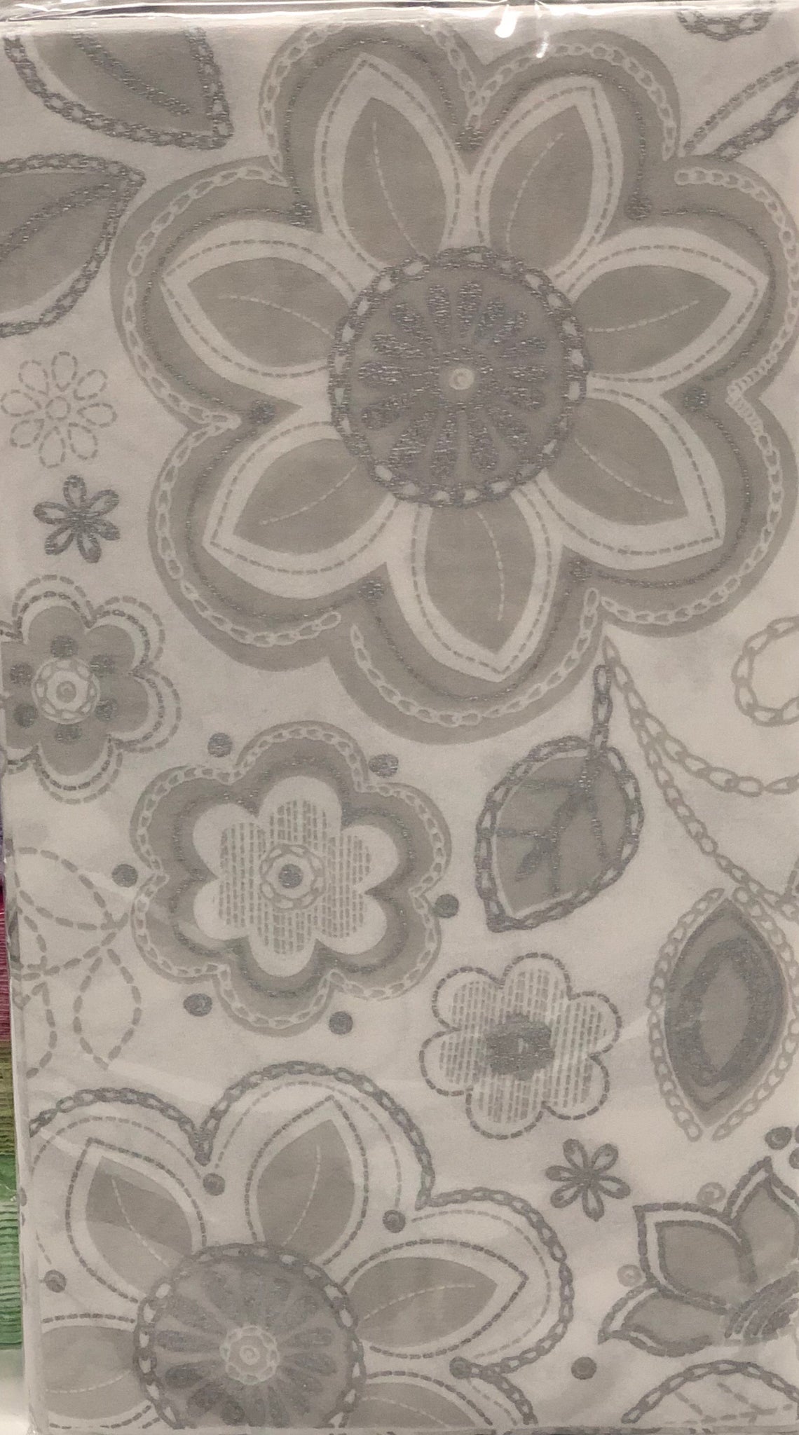 Guest Towel Napkin- Silver Embroidery