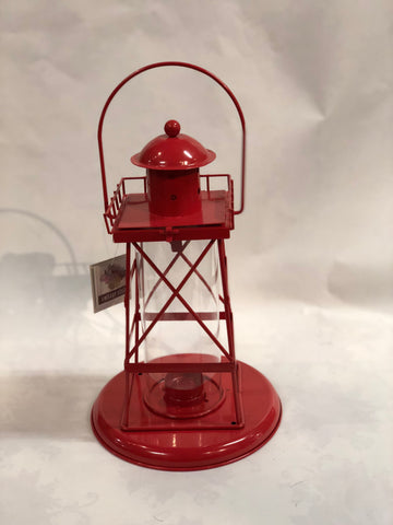 Lighthouse Candle Holder -Red
