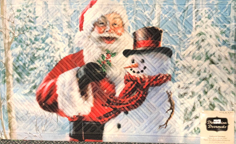 Santa and Frosty Mat  - Large Embossed