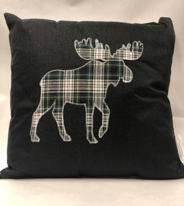Plaid Moose Pillow