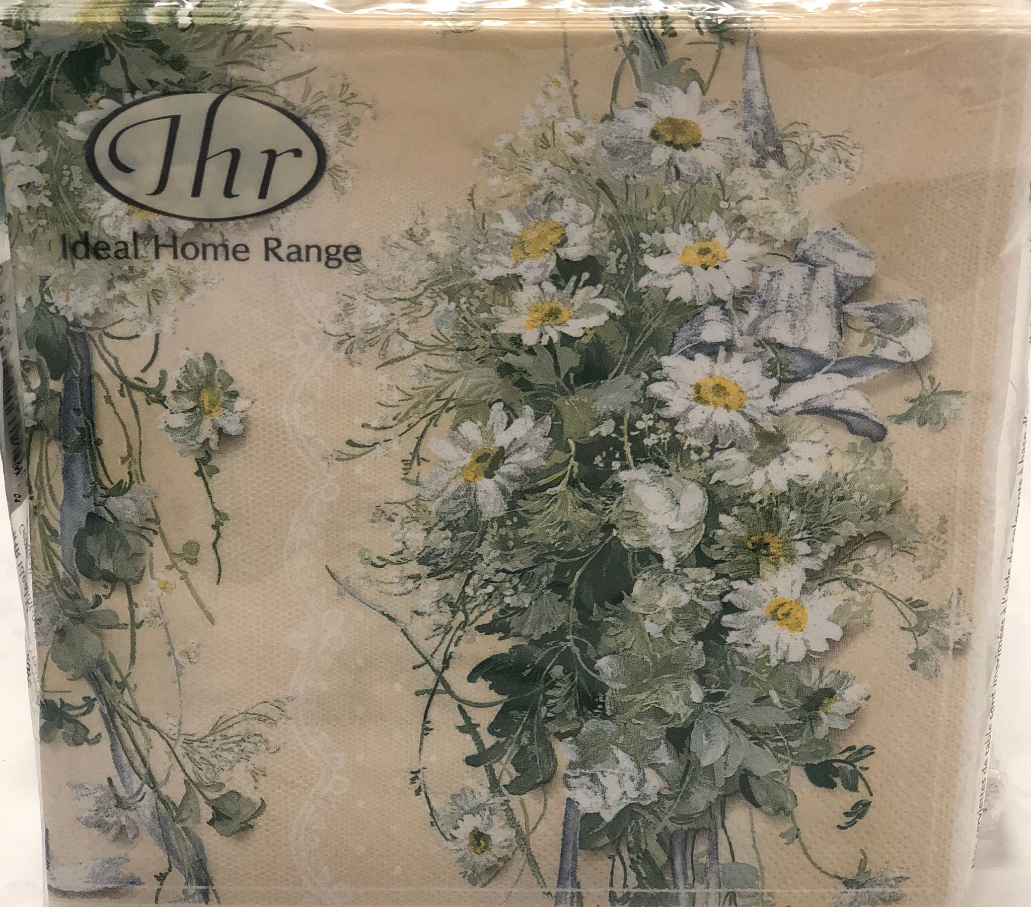 Luncheon Napkin -White Bouquet Cream