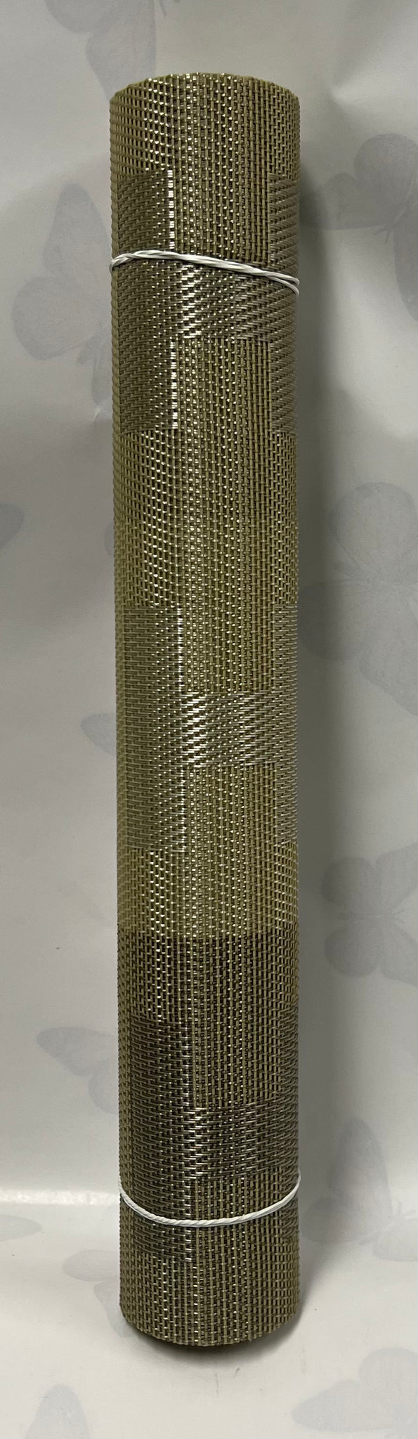 Woven Vinyl Table Runner -Green, Rust and Beige