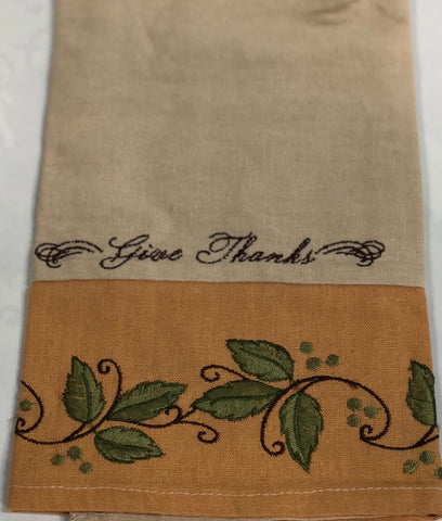 “Give Thanks” Tea Towel