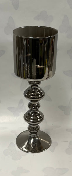 Silver-Grey / Black Candle Holder