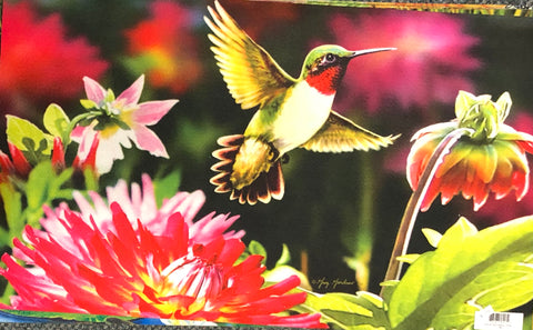 Hummingbird Dahlias Mat -Large