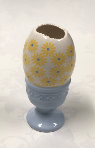 Small Egg Vase -Yellow Flowers