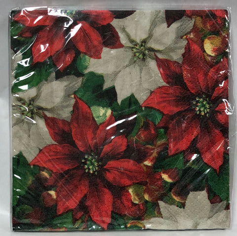Cocktail Napkin- Regal Poinsettia