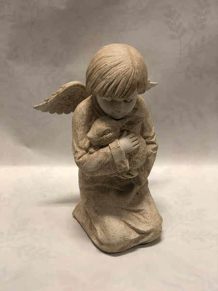 Small Angel With Rabbit Figurine