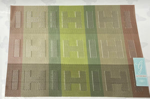 Stripe Placemat -Green, Tan, Brown And Orange