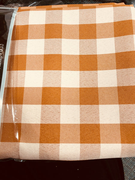 Table Cloth- Large Check- Orange/ Light Orange