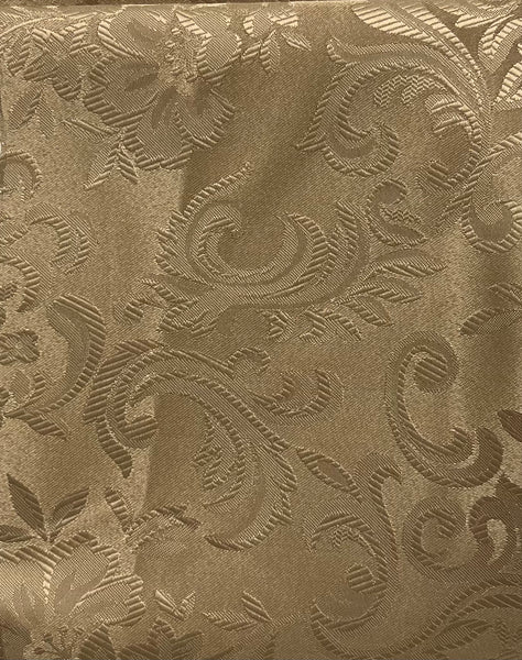 Table Cloth- Jacquard - Taupe - Scalloped Edge