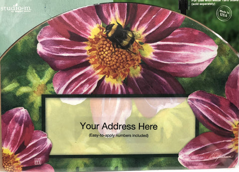 Magnetic Yard Sign -Pink Flower With Bee