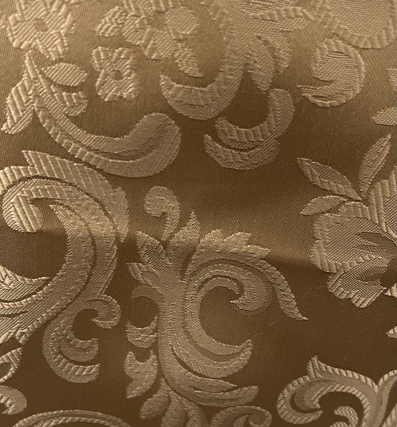 Table Cloth- Jacquard -Mocha - Scalloped Edge
