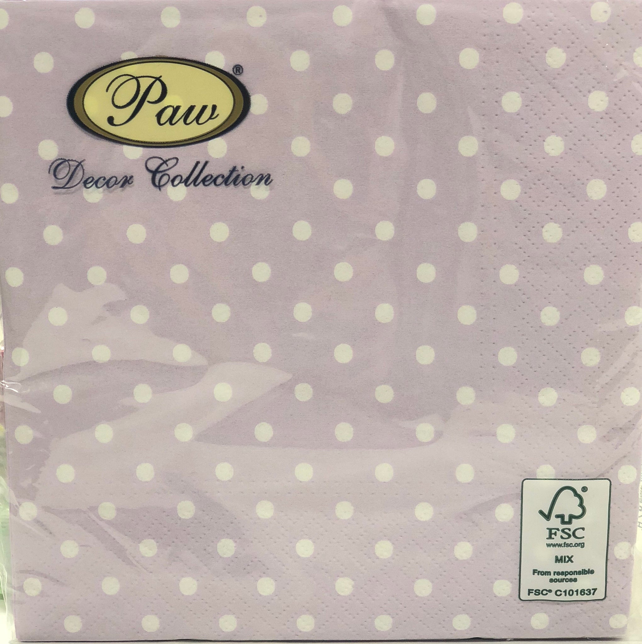 Luncheon Napkin- Mauve polka dots
