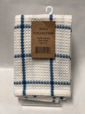 Waffle Weave Dishcloth White-Blue