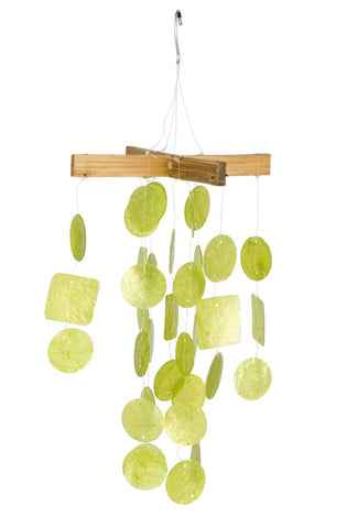 Woodstock Chime -Mini Capiz Chime -Lime Green