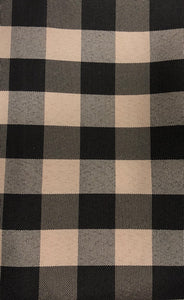 Table Cloth- Large Check- Black and Taupe