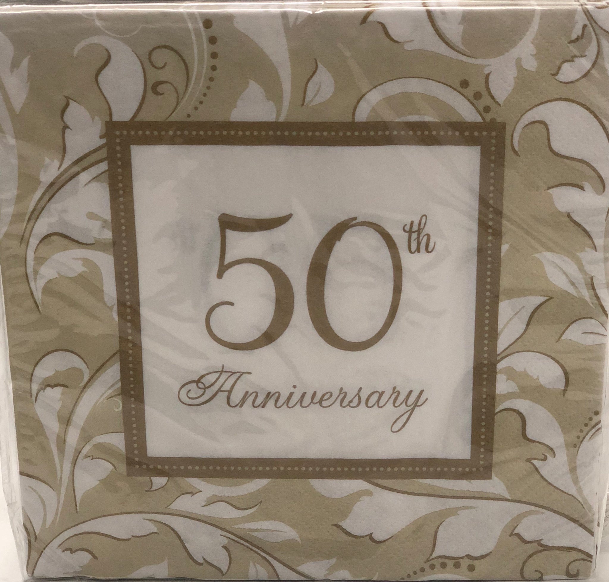 Luncheon Napkin -50th Anniversary GLD