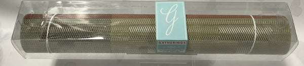 Woven Vinyl Table Runner -Green, Rust and Beige