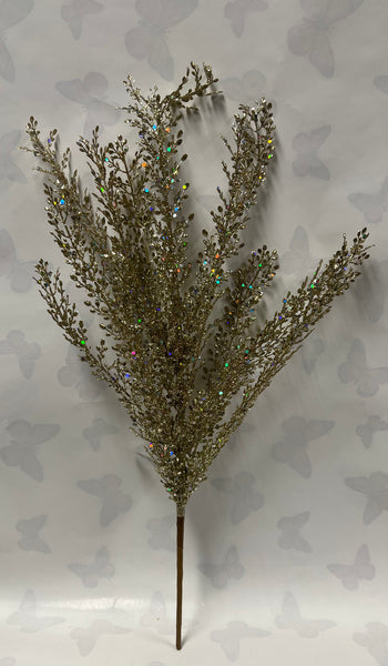 Glitter Fern Bush -Champagne Gold