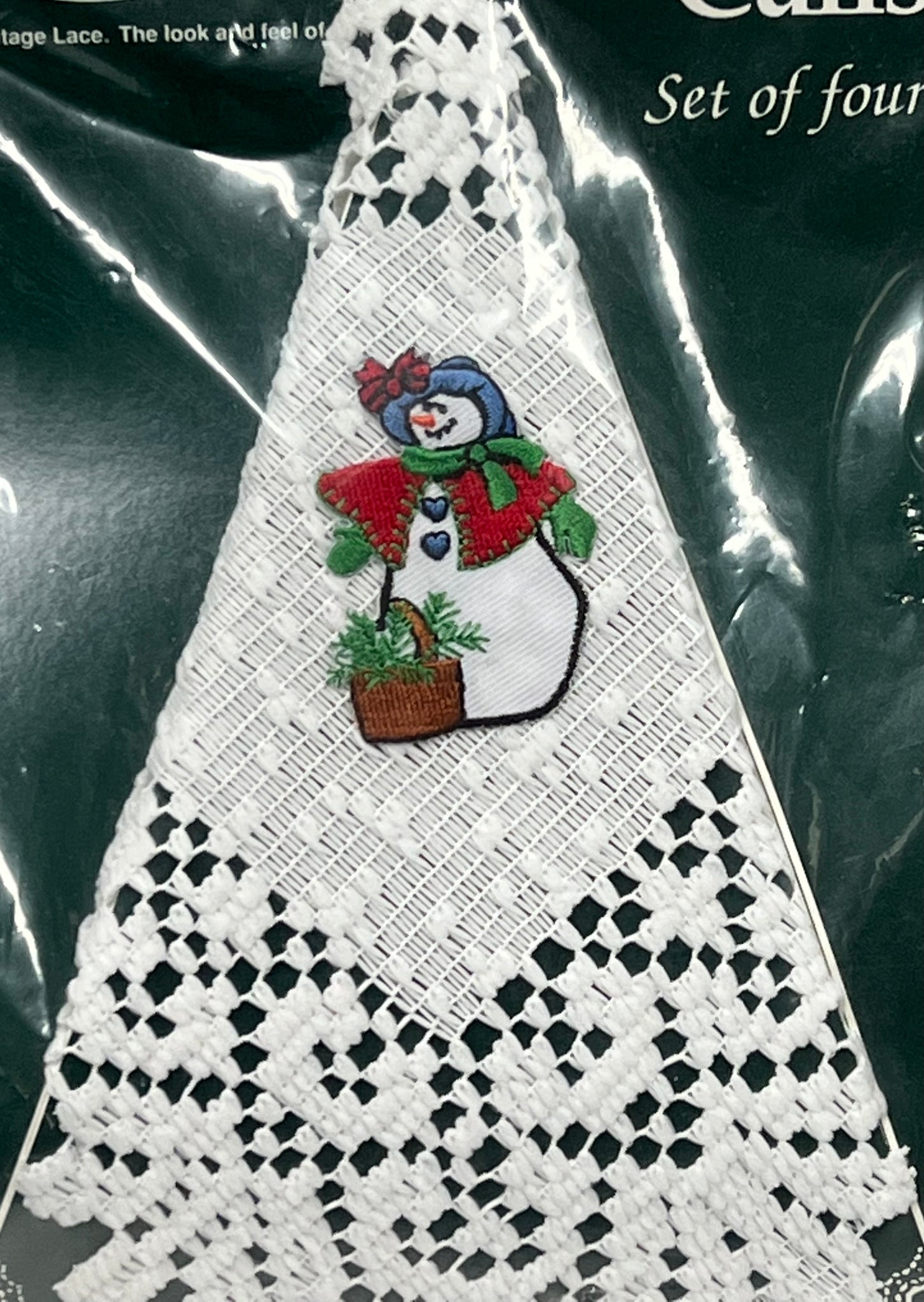 Napkin Cuffs -Classic With Snowman -White