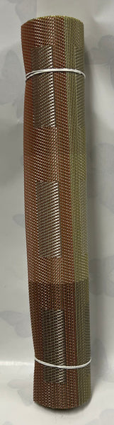 Woven Vinyl Table Runner -Green, Rust and Beige