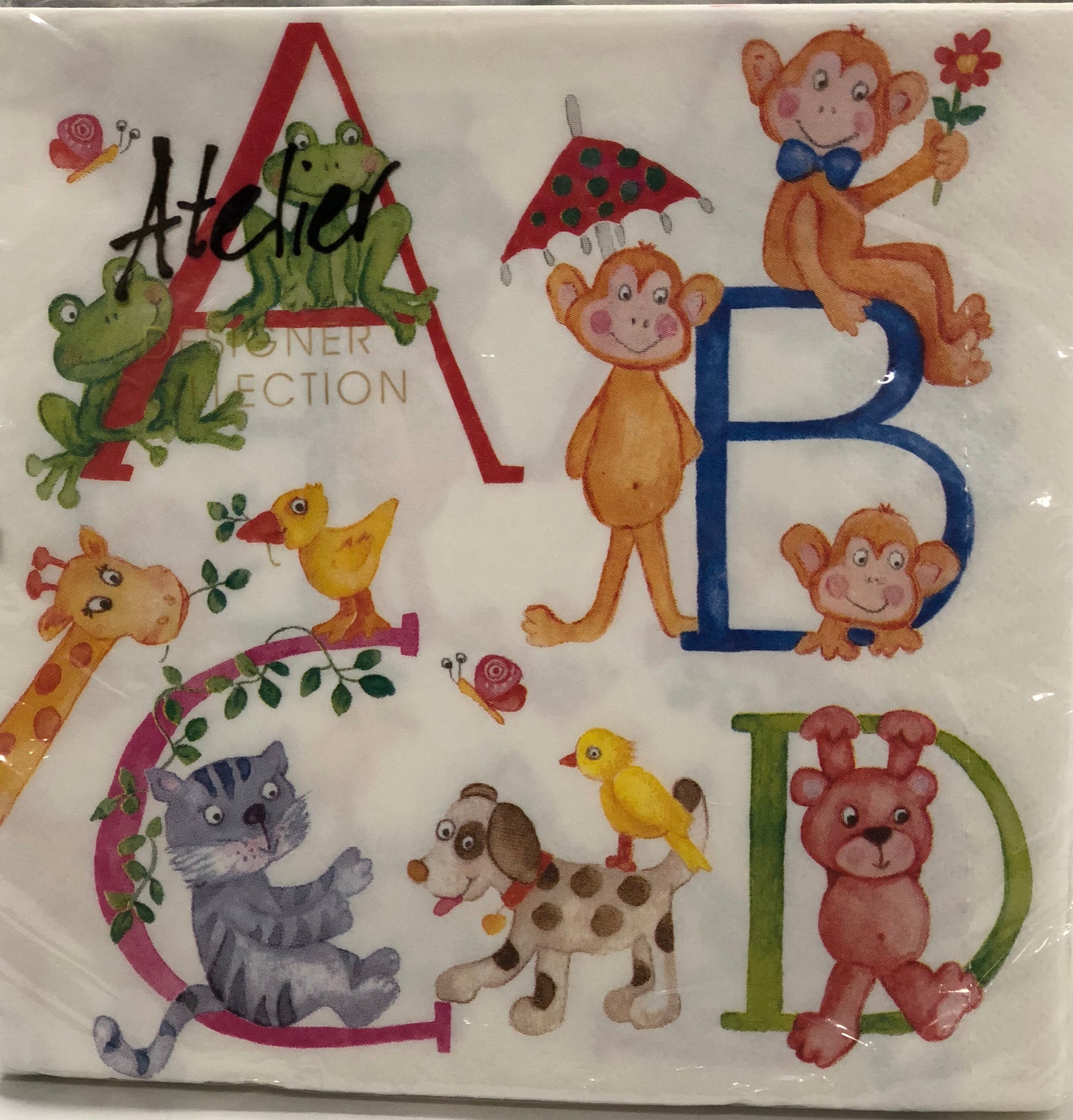 Luncheon Napkin -Alphabet animals
