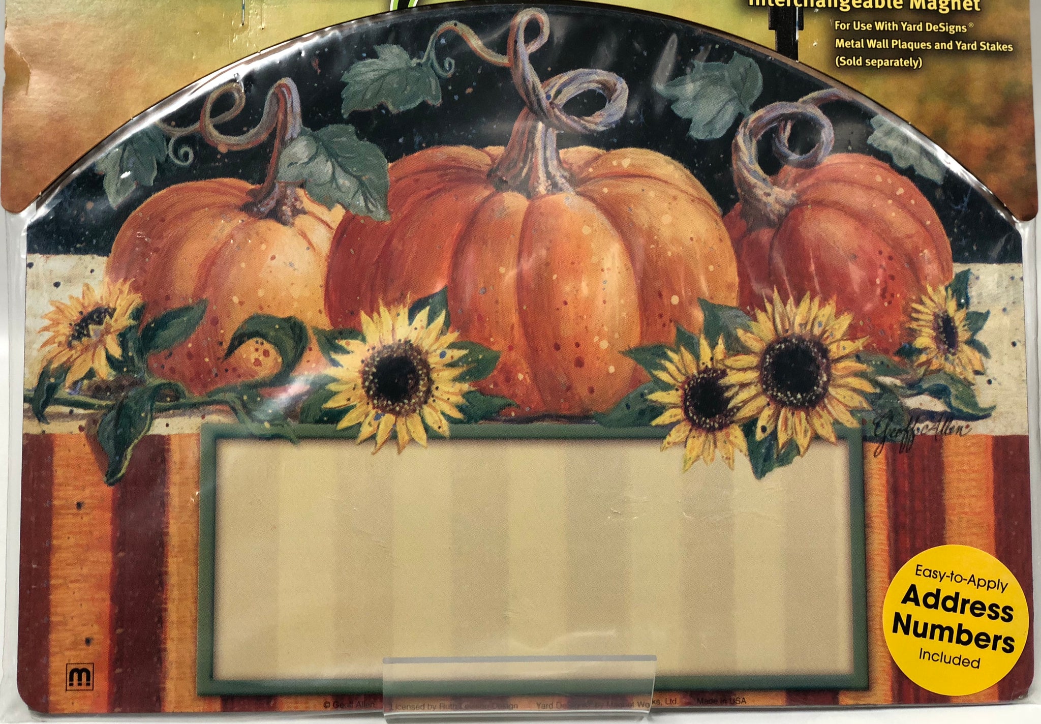 Magnetic Yard Sign -Pumpkins And Sunflowers