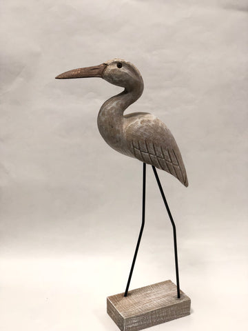 Wooden Bird -Crane
