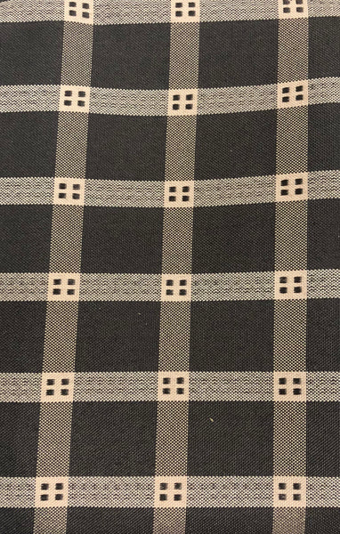 Table Cloth- Check- Black and Taupe with Small Black Squares