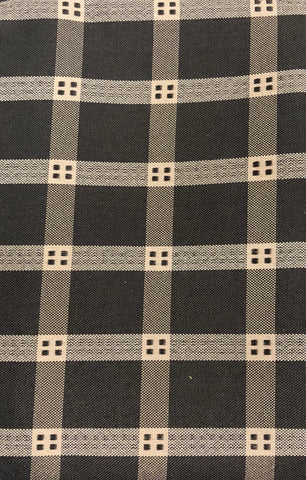 Table Cloth- Check- Black and Taupe with Small Black Squares