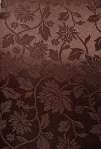 Table Cloth- Floral- Chocolate Brown -Scalloped Edge