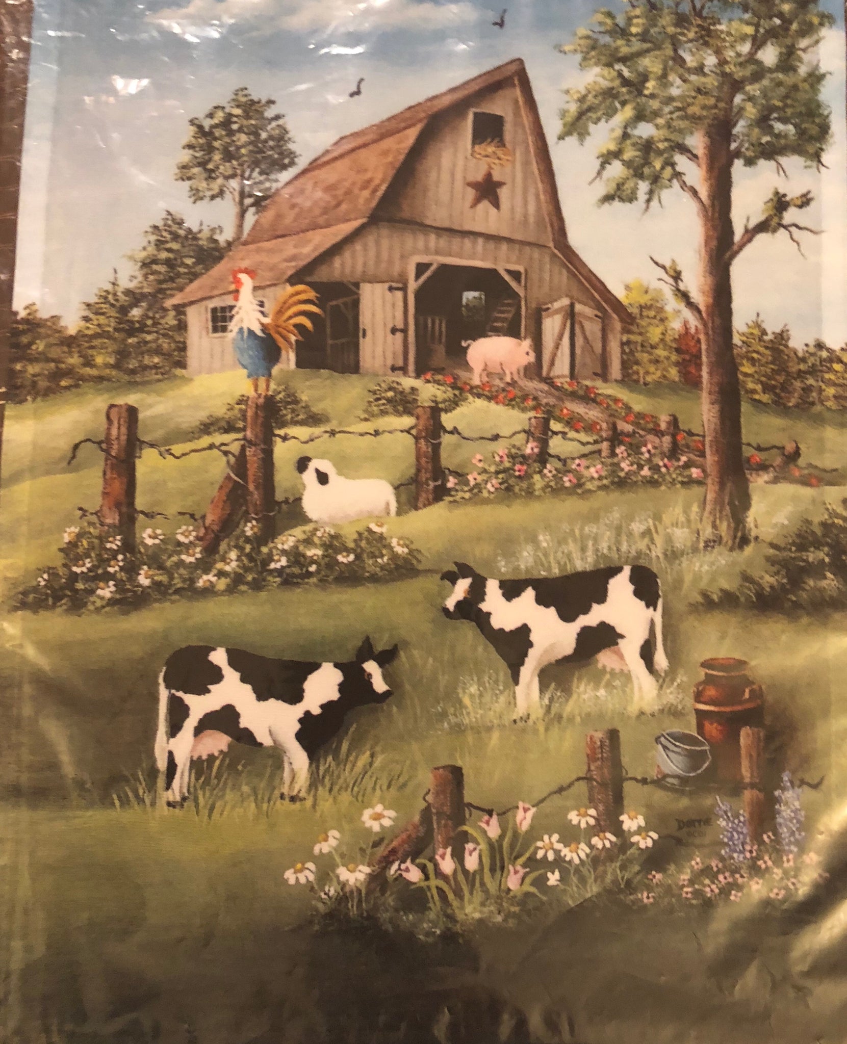 Barnyard Blessings -Small Flag