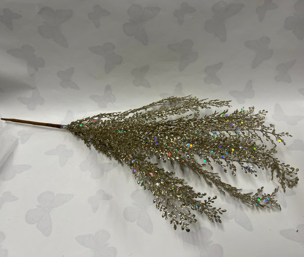 Glitter Fern Bush -Champagne Gold