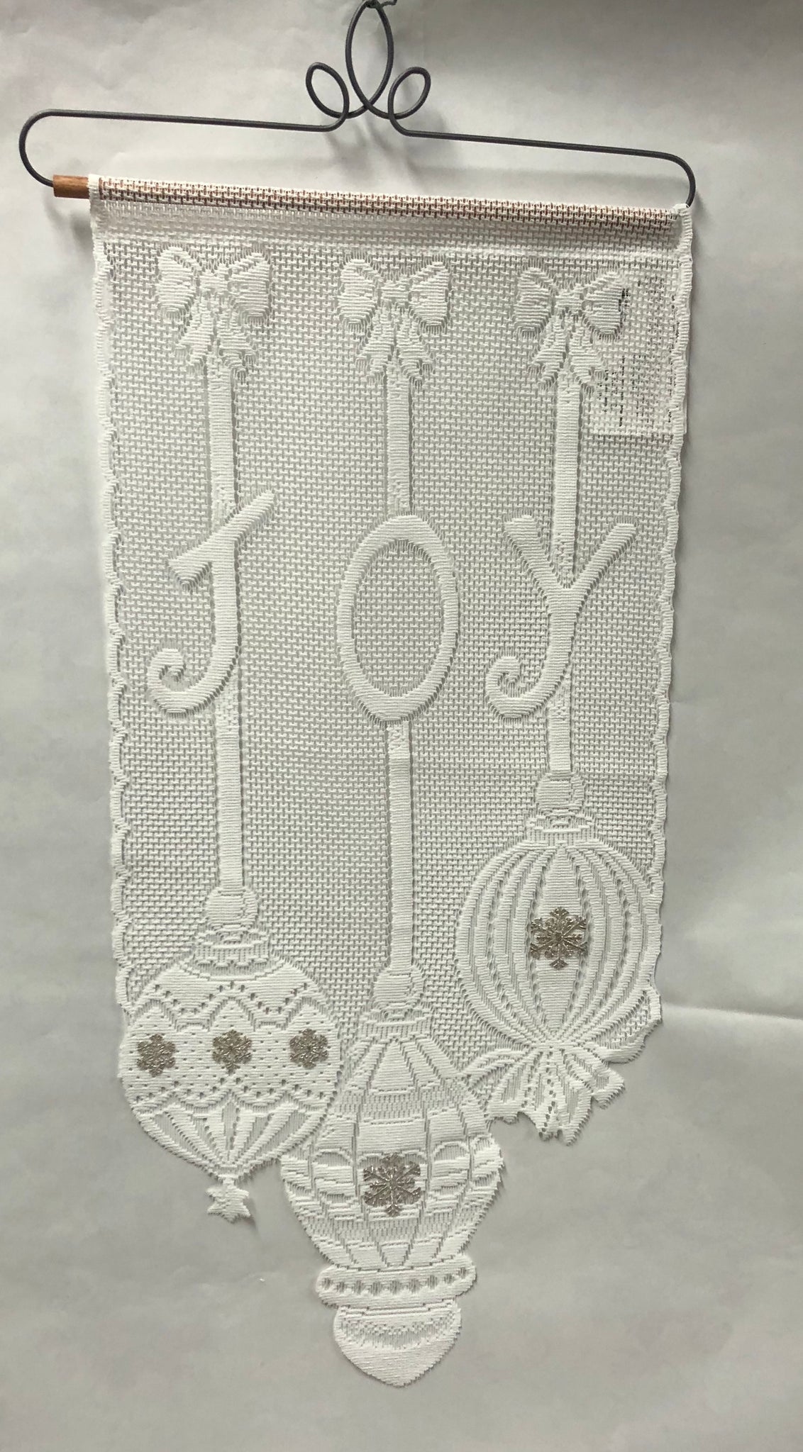Ornament With Silver Snowflakes -Lace Wall Hanging