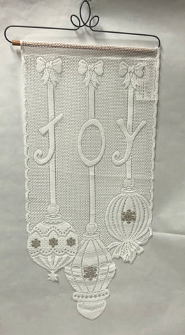 Ornament With Silver Snowflakes -Lace Wall Hanging