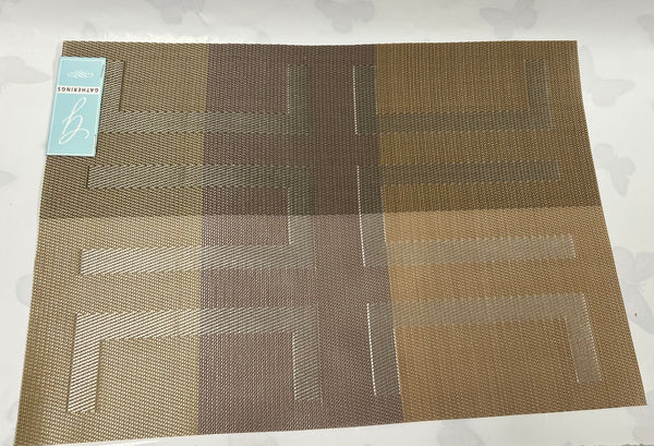 Colour Block Placemat -Brown/ Tan