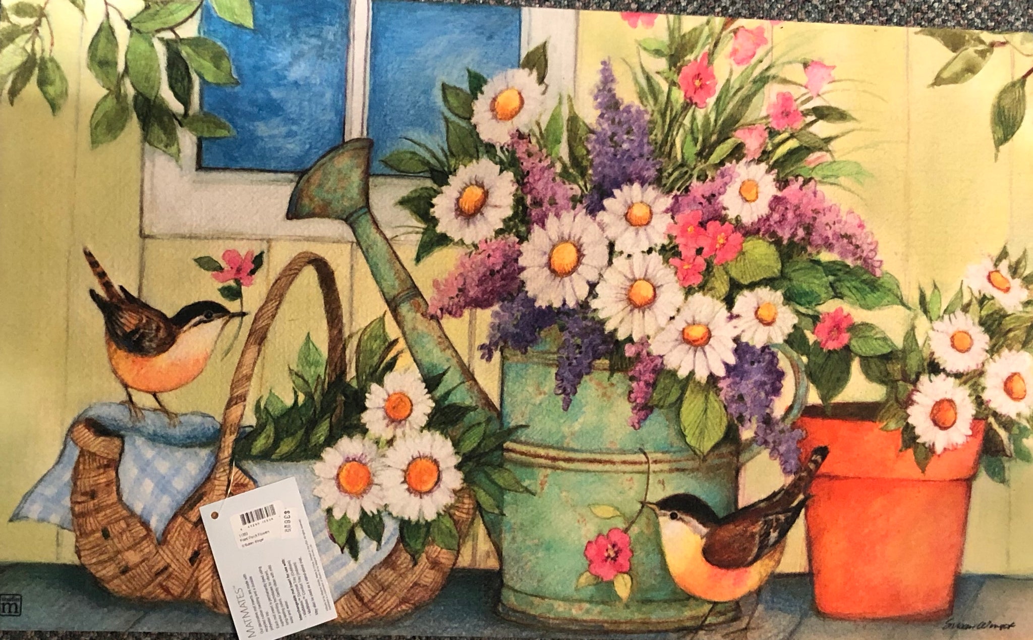 Front Porch Flowers Mat  - Large