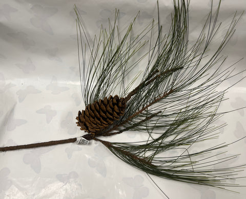 Long Needle Pine Spray -Green/Brown