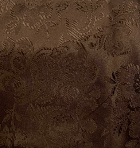 Table Cloth- Jacquard -Chocolate - Scalloped Edge