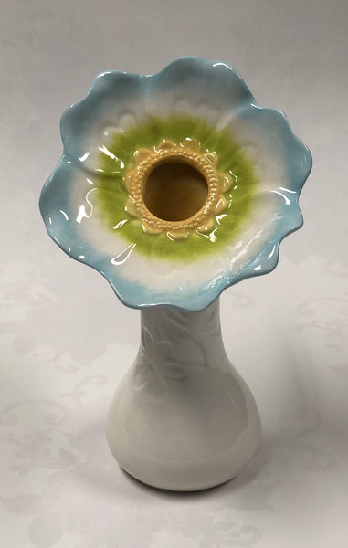 Flower Shaped Vase -Blue/ Green