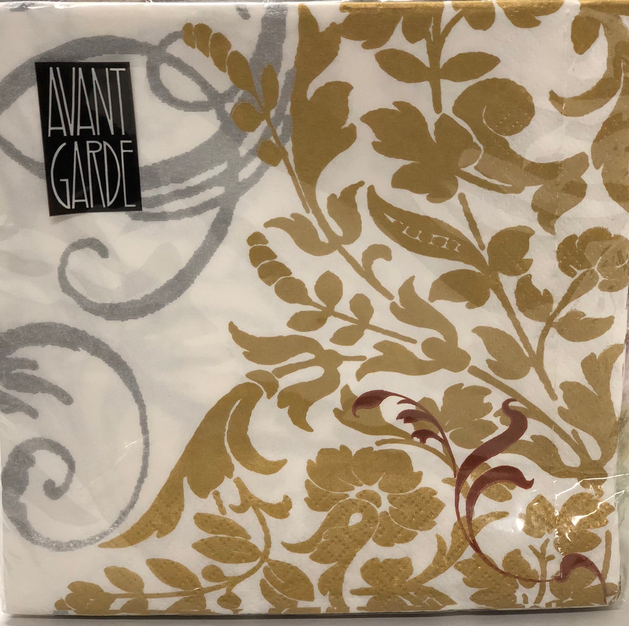 Luncheon Napkin -Gold/ Silver Damask
