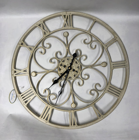 Wall Clock -Cream/ Gold