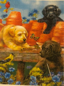 Garden Puppies - Large Flag